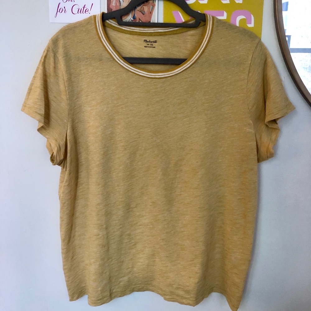 Madewell Mustard Yellow Baseball Tee